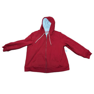 NWT Style & Co Women's Sherpa Lined Zip-Up Hoodie in Red size 2X